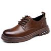Retro Derby Schuhe Frühling neu atmungsaktiv Low-Top Werkzeugschuhe Herren runde Kappe große Kappe lässig Kleid Lederschuhe