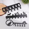 5/6/8- Hook Dog Wall Key Holder - Decorative Pet Organizer For Leashes, Keys - Rustic Entryway Storage For Home/Office