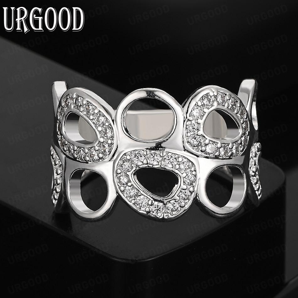 925 Sterling Silver AAA Zircon Ring Wedding Fashion Jewelry