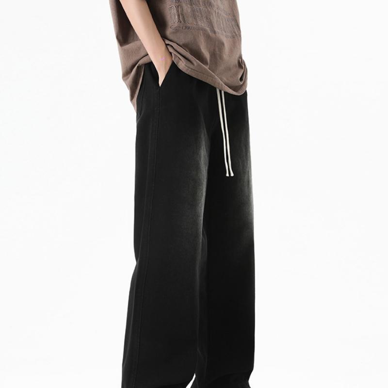 

Spring and Summer New Yellow Mud Dyed Wide-leg Daddy Pants Jeans for Men and Women. 3XL