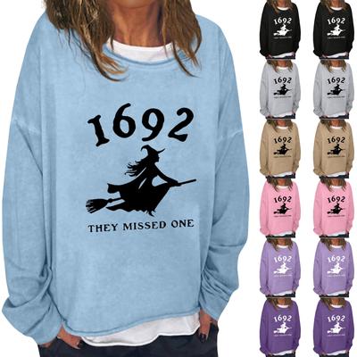 Women's Casual Fashion Vintage Printed Long Sleeve O-Neck Sweatshirt Layer Pullover Top