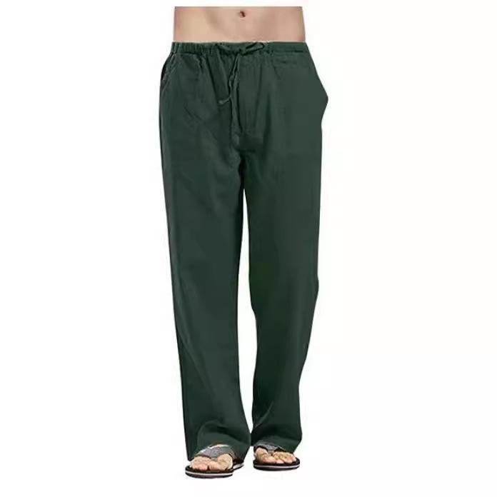 Pantalones Casuales de Lino y Algodón para Hombre Europeos y Americanos 2021 para Primavera y Otoño