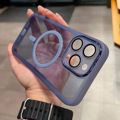 Luxuriöses Magsafe Wireless Charge Transparent Case für iPhone 11 12 13 14 15 Pro Max Plus Magnetische weiche stoßfeste Stoßstangenabdeckung