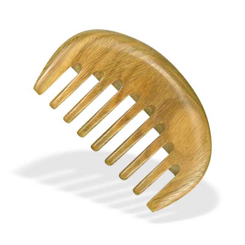 

Зеленая гребень сандалового дерева: Маленькие, Тонкие и Широкие Зубья, Идеально для Вьющихся Волос, Резной Дизайн, Нежные к Волосам.