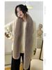 Damen Winter Kunstfell Extra Langer Schal mit Fuchsfellkragen - Plüschig Warmer Schal/Snood