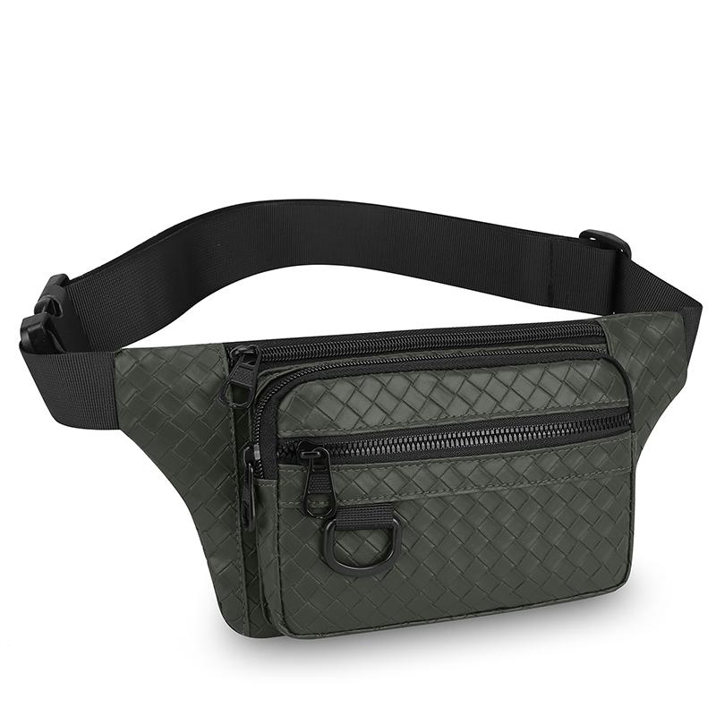 

Повсякденна чоловіча нагрудна сумка-слінг на пояс – Міцна поясна сумка з ПУ зі множеством кишень для активного відпочинку, мотоцикла та подорожей зелений