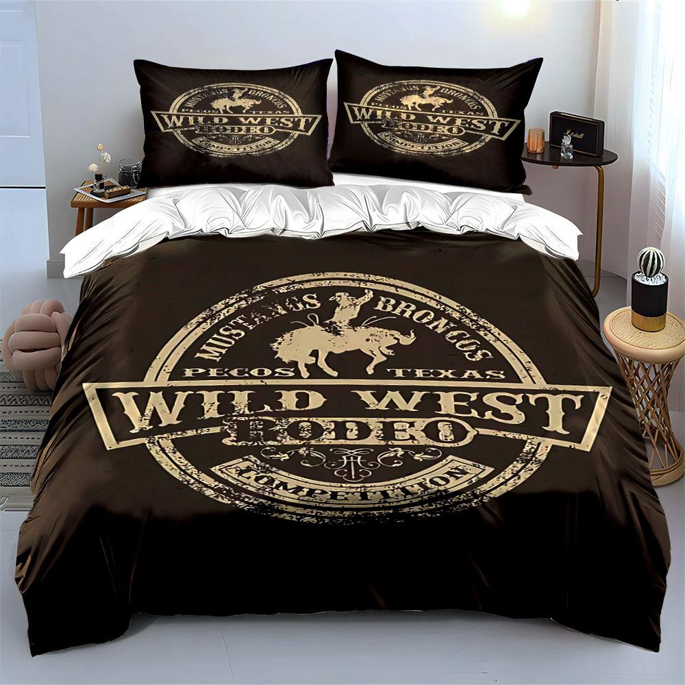 Rodeo Cowboy Emblem Design. Bedding Sets Duvet Cover Sets Duvet Covers Pillowcases(1 * Duvet Cover 2 * Pillowcases Without Duvet Insert)