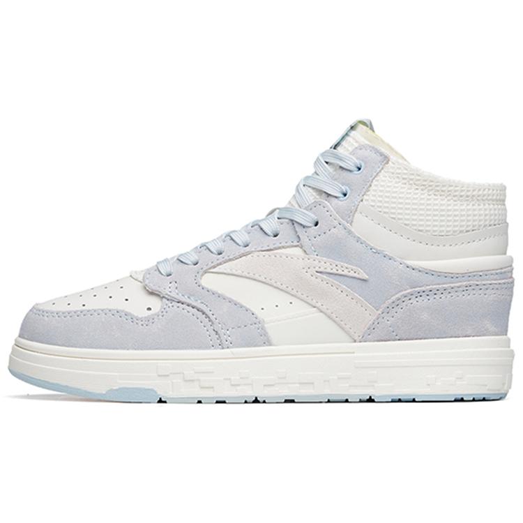 New Anta Street Naughty Slip Resistant Mid Top Skateboard Shoes Women's White Blue 122218052-4