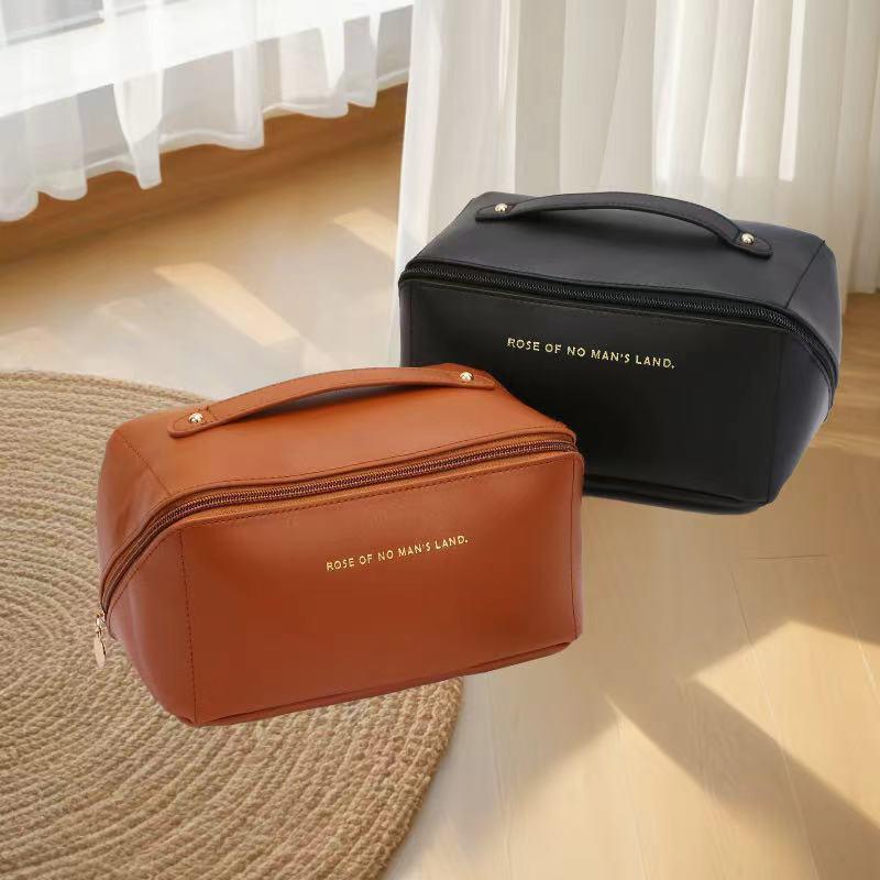 Luxury Leather Multi-Layer Travel Cosmetic & Toiletry Organizer Bag