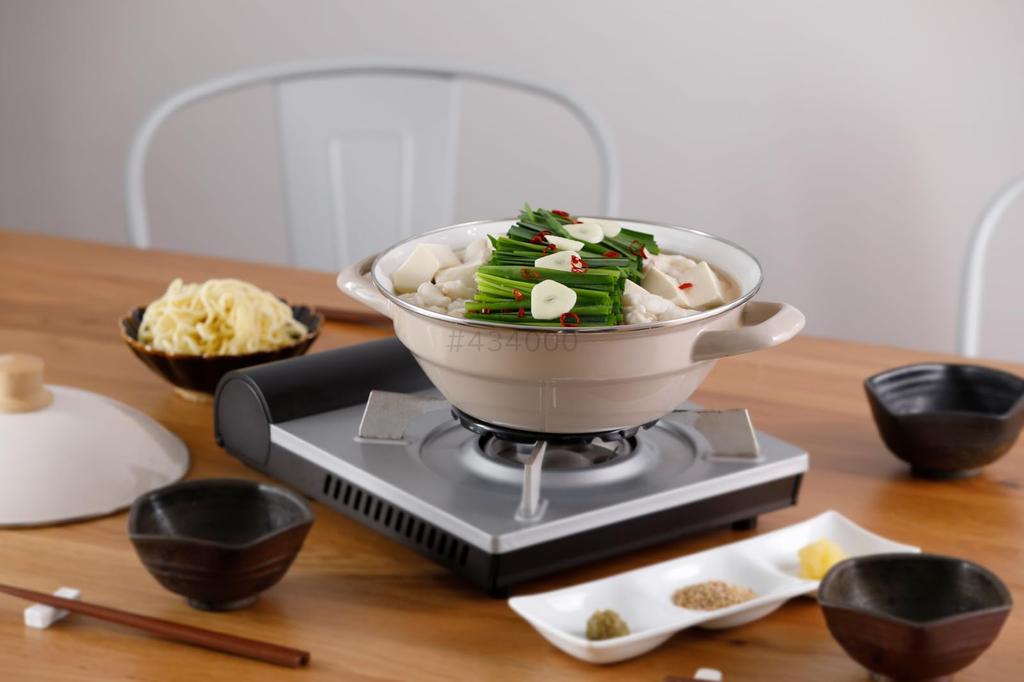 Fuji Enamel Earthenware with Pot, Enamel, Tabletop, 20cm, Lid, IH, Gas, Greige, HD-20.GG