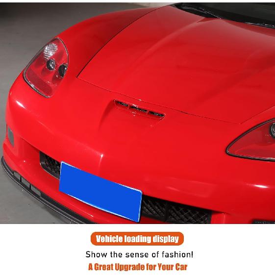 Bilventiler Kompatibla med Chevy Corvette C6 2005-2013, Huvscoop Karosskit, Motorluftutlopp Ventlist Skyddstrim Tillbehör (Netto)