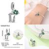 100% 925 Silver Green Zircon Lucky Number Pendant Suitable for Original 925 Women Bracelet DIY Jewelry Making Gift