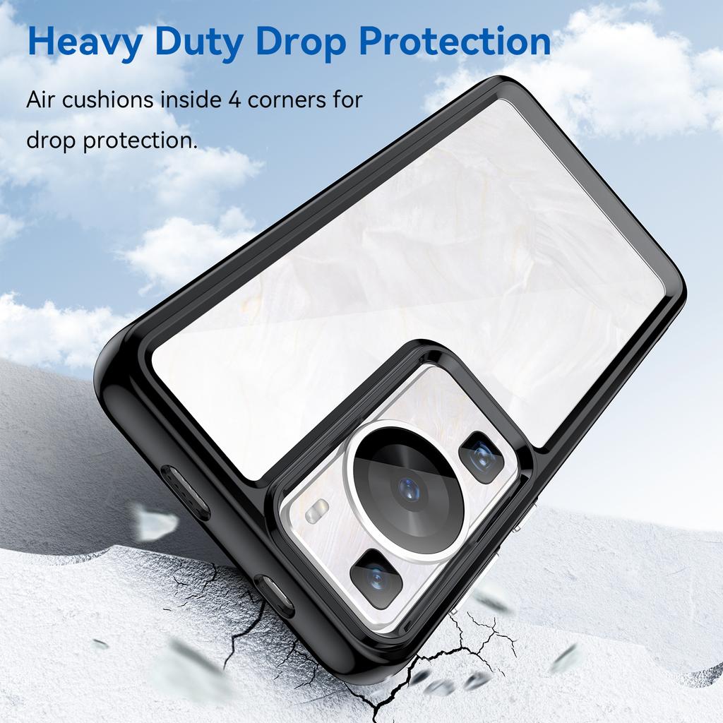 Handyhülle mit erhöhtem Rand für Huawei P60/P60 Pro, TPU+Acryl Handyhülle Sturzschutzhülle