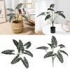 Style Artificial Alocasia Odora Leaf Plant With Handcrafted Basket For Home Decor