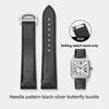 Quick-Release Cow Leather watchband For Cartier Santos  WSSA0009 WSSA0029 Men women replacement watch strap 19mm 21mm Black blue