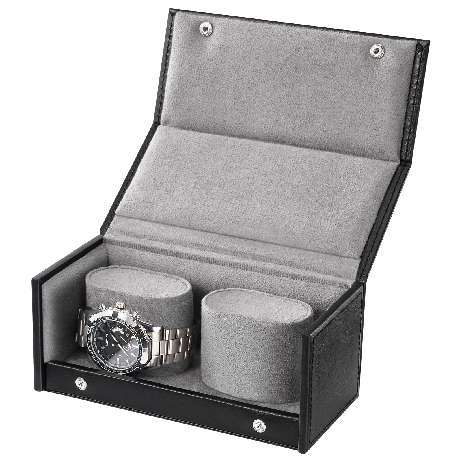 

ProCase Watch Case for 2 Watches - Innovative Upright Pillow Design, Ideal for Business Trips and Travel, Shockproof Watch Box, Magnetic-Free for