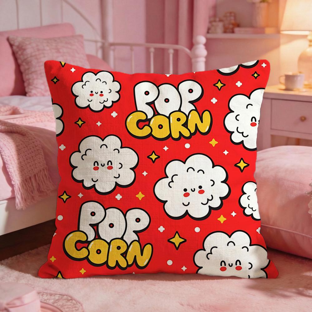 FoodpopcornS Kissenbezug Premium Komfort Wendbarer Kissenbezug Zwei-in-Eins-Design für jeden Raum Auto-Innenraum