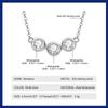 Sweetrain 4mm Moissanite Pendant Necklaces Original 925 Sterling Silver 3 Stone Diamond Clavicle Chain for Women Simple Jewelry
