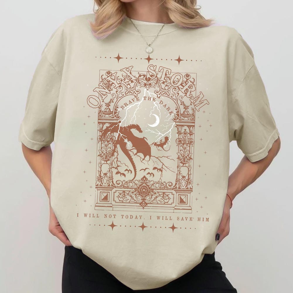 Vintage Xaddy Apparel Fourth Wing Merch Dark Academy Shirt Onyx Storm Gift for Book Lover Casual Y2K Top Daily Trendy Streetwear