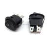 5pcs KCD1 224N Round Rocker Switch Black 4 Pin 6A 250V/10A 125VAC Boat Switch Snap-in SPST ON OFF Rocker 2 Position Switch