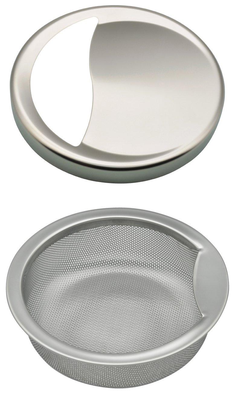 

Gaona Kore Eeyan Stainless Steel Sink Trash Basket and Lid Set Stain Silver (Rust Resistant, Resistant, Hygienic) GA-PB029