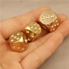 6 Dés en Métal Laiton Massif Doré Haute Qualité 6 Faces Dés de Jeu Poli à la Main Jouet Anti-Stress pour Rassemblement Familial 15mm