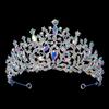 Silver Ab Crystal Tiaras and Crowns Headband for Women Rhinestone Diadem Bridal Wedding Hair Accessories Jewelry Crown Tiara