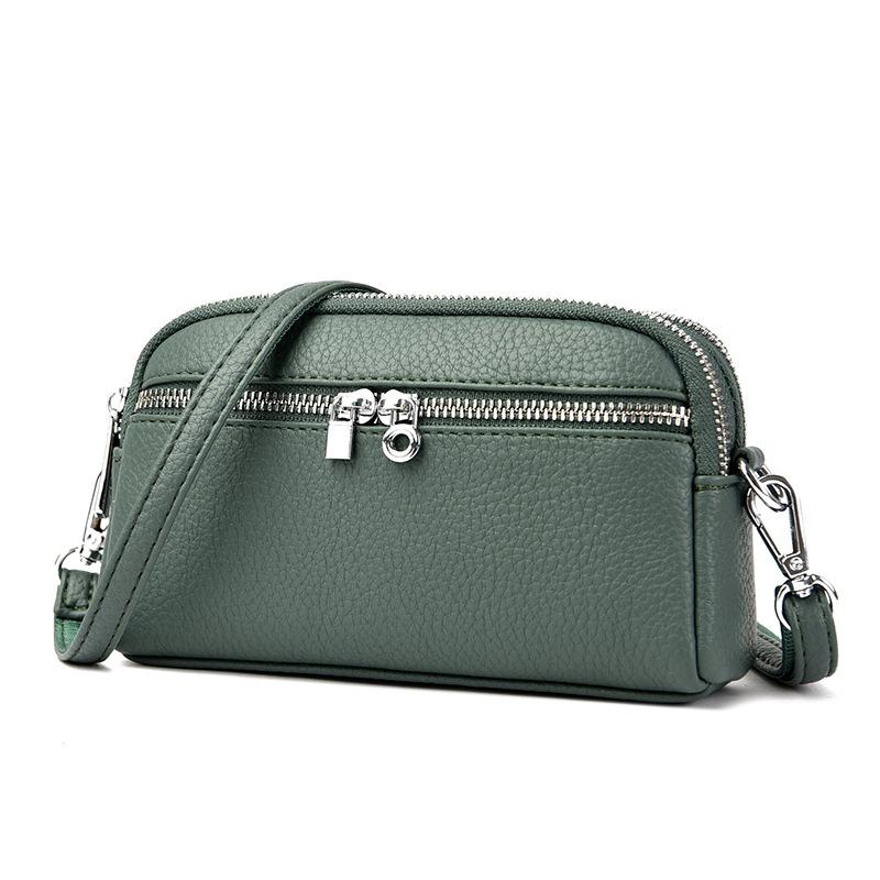 

Новая сумка-мессенджер женская большой вместимости нишевая высококлассная женская сумка первый слой коровьей кожи универсальная ручка плечевая сумка чай зеленый