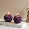 DIY Round Ball Scented Candle Silicone Mold Geometric Striped Spiral Sphere Resin Plaster Ornament Silicone Mold Home Decoration
