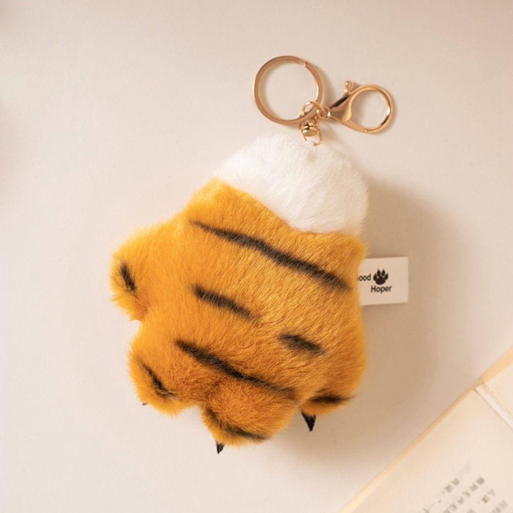 Claw Plush Tiger Claw Plush Pendant Stuffed Keychain Tiger Plush Toy Keyrings Accessories