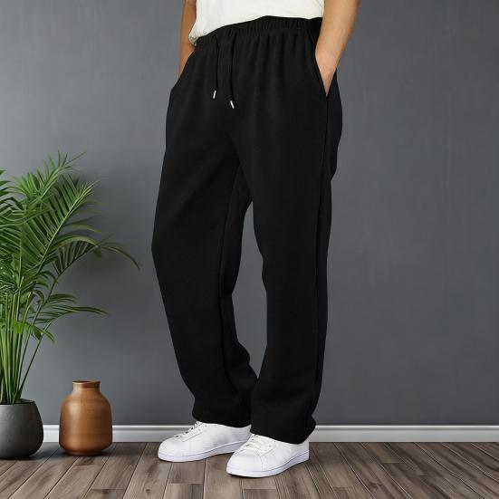 Herren Baggy Sweatpants Kordelzug Taille Sporthose Gerades Bein Freizeithose Jogginghose für Herbst Winter Workout Tennis Morgenlauf