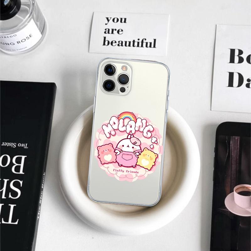 M-Molang Phone Case For iPhone 16 15 14 11 12 13 Mini Pro XS Max Cover 6 7 8 Plus X Funda Shell