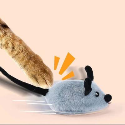 LED-Licht Automatische Sensorik Bewegende Maus Steuerbar Sound Interaktives Katzenspielzeug Realistisch Verschleißfest USB-wiederaufladbar Haustier