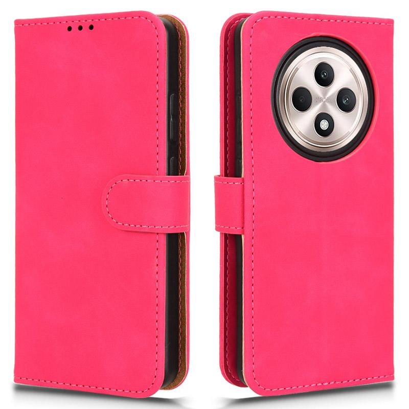 For Oppo Reno12 F 5G Case Skin-Feel Leather Wallet Folio Flip Anti-Drop Phone Cover