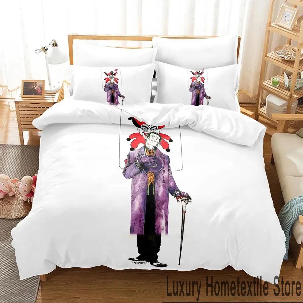2D Print Joker Bedding Set Boys Girls Twin Queen King Size Duvet Cover Pillowcase Bed Boys Adult Home Textileextile