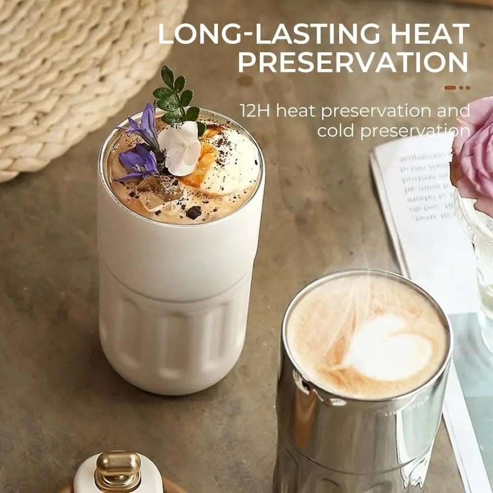 Termoska 450 ml Smart Display Temperature 316 Nerezový vakuový hrnek Kancelářský šálek na kávu Obchodní přenosný termohrnek