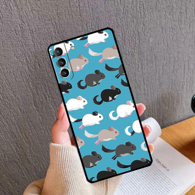 Süße Cartoon-Chinchilla-Handyhülle für Samsung Galaxy S24 S26 Ultra S20 S21 S22 S23 S25 Plus S10 S24 S25 FE Hülle