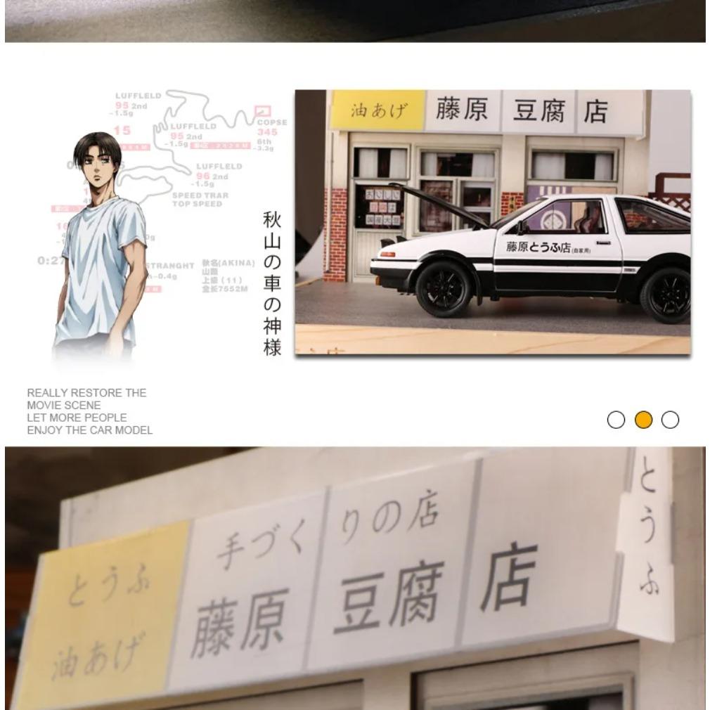 1/20 Movie Car INITIAL D Toyota AE86 Alloy Car Model Diecast & Toy Vehicles Metal Car Model Simulation Sound Light Toy Gift