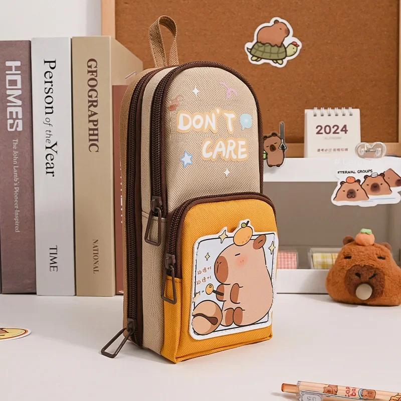 Cute Panda Big Capacity Pencil Case Holder Unique 3D Stand-up Pencil Case Pouch Stationery Organizer Bag for Office School Teens