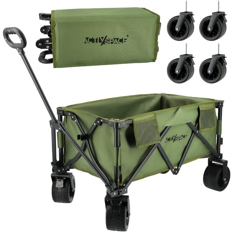 Premium Foldable Travel Camping Beach Cart, Army