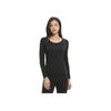 Calvin Klein Autumn And Winter Solid Color Round Neck Basic Long Sleeve T-Shirt Women Tops Black QS6894AD-UB1