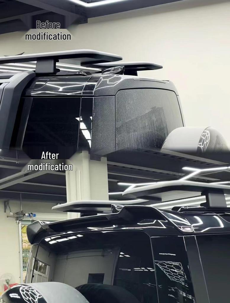 2020+ Defender 90/110 Tailgate Roof Spoiler: No-Drill Painted Wind Deflector