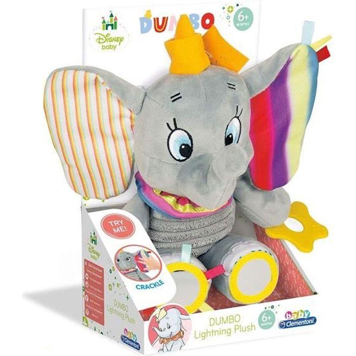 CLEMENTONI Disney Baby - Peluche Premières activités Dumbo - Jeu d'éveil