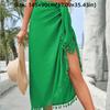 Solid Color Bikini Cover Up Sheer Design Sarong Beach Towel  for Women Seaside Holiday