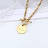 Round Tag Letter Necklace Ins Titanium Steel Necklace Fashion Jewelry Premium Durable Quality Useful Practical