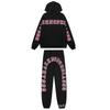 Mens Casual Tracksuit Spider Web Print Thin Hoodie Sweatshirt Jogger Pants Set