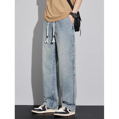 2024 Frühling Neue Amerikanische Retro Jeans Herren Straight Tube Locker Trendy Marke High Street Casual Weitbein Lange Hose