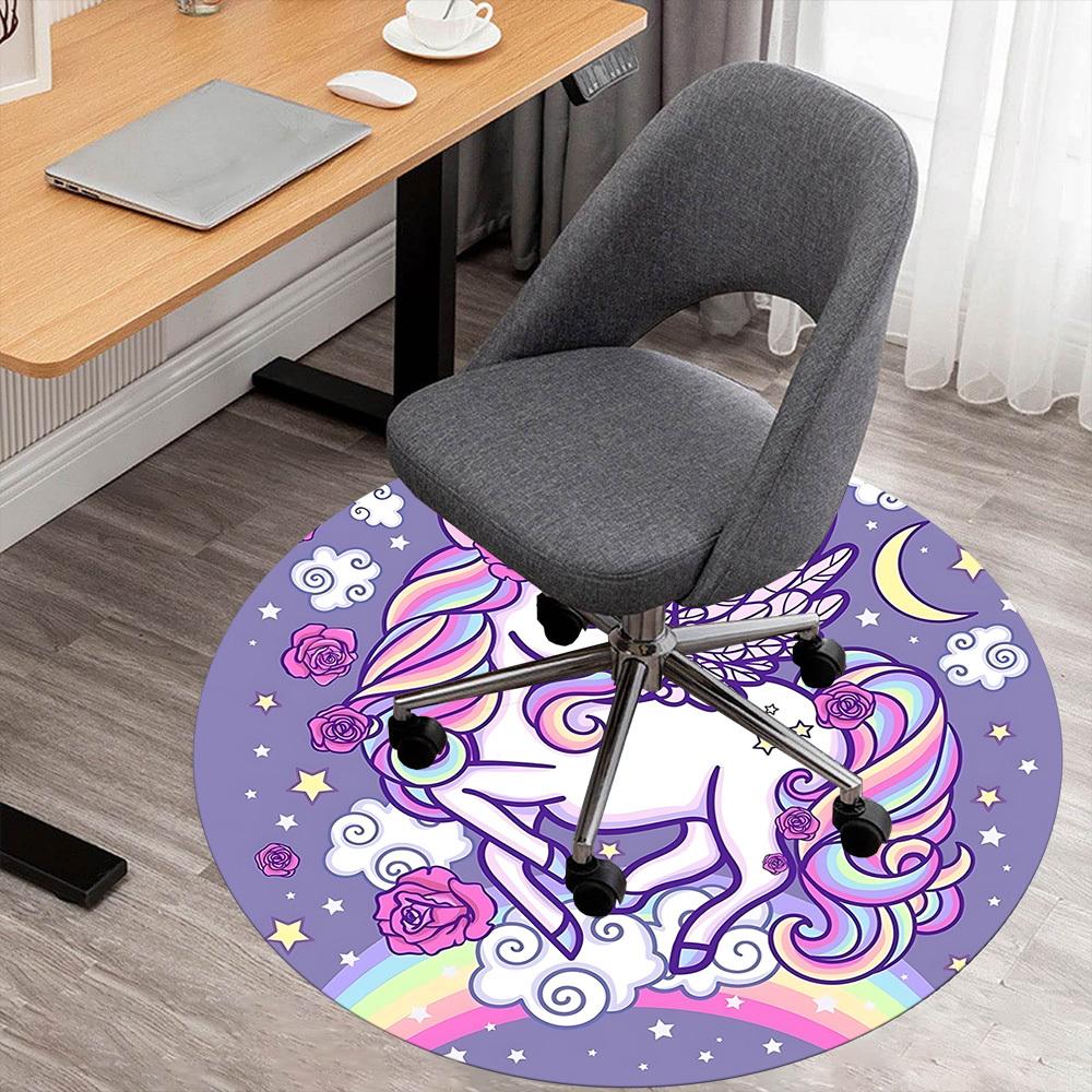 

1 шт. Коврик-сиденье Круглый Ковер Радужный Единорог - Нескользящий, Напольный Коврик для Офиса, Спальни и Декора Помещений c1125673 80cm by 80cm
