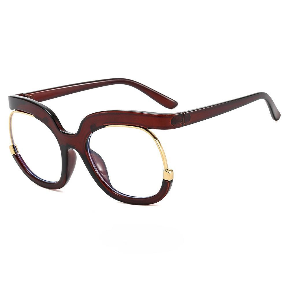 Damen Übergroße Lesebrille Herren Blaulichtfilter Alterssichtigkeit Brille Mode Einzigartige Runde Fassungen Dekorative Brille Dioptrie