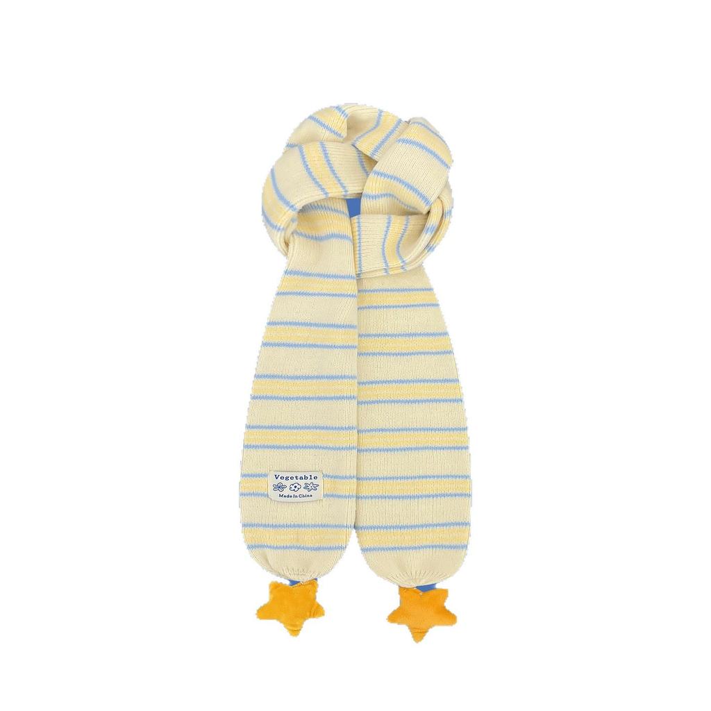 1116 new Korean version striped star knitted scarf girls winter warm sweet college wind wool scarf tide